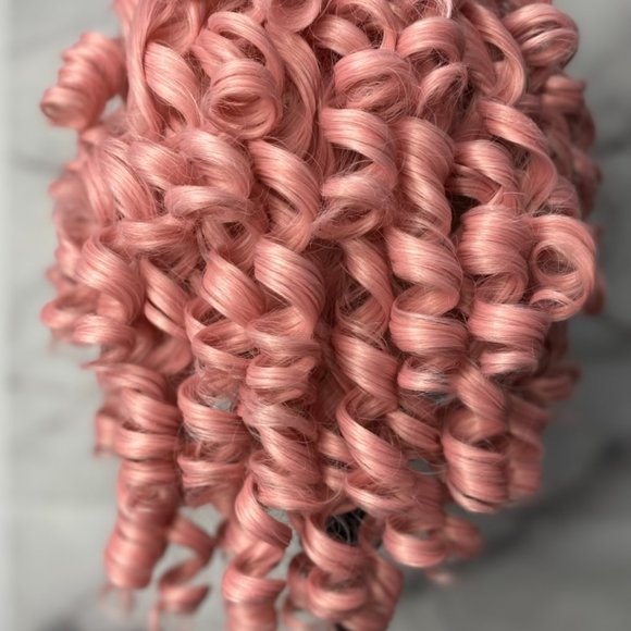 Pink Wig Curly Hair Wig - Picture 7 of 7